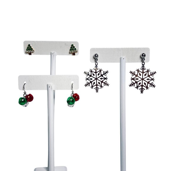 Unbranded Jewelry - Lot Of 3 Christmas Pierced Earrings - Tree, Jingle Bells and Snowflake (6102)